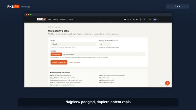 Wgrywanie wielu ofert plikiem